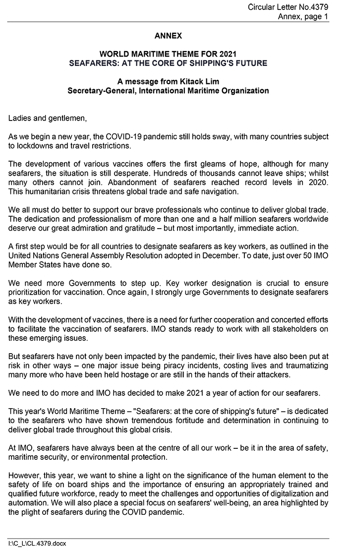 Circular Letter No.4379 World Maritime Day And Day Of The Seafarer 2021 Secretariat 3
