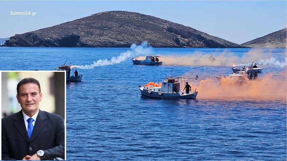 Με κόρνες πλοίων και καπνογόνα το τελευταίο «αντίο» στον δήμαρχο Φούρνων Κορσεών